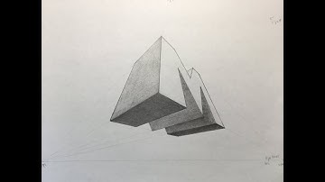 How to Draw Letter "M" in Three Point Perspective, Part 1