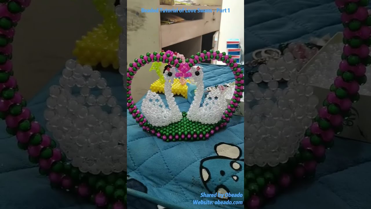 Beaded Tutorial of Love Swans Ornament - Part 1 #beadtutorial
