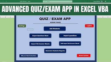 ADVANCED QUIZ AND EXAMS APP IN MS EXCEL VBA