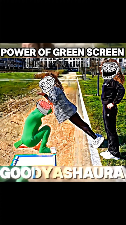 power of green screen 💀 #shorts #trollface