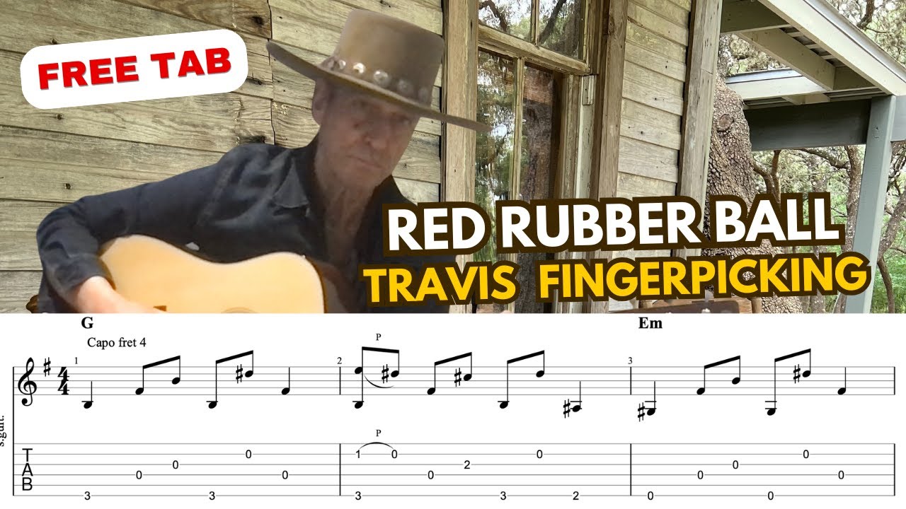 Red Rubber Ball - Paul Simon - Travis Fingerpicking - Free PDF