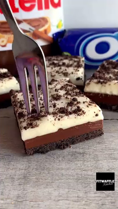 Oreo Nutella Pie Bars! Recipe tutorial #Shorts
