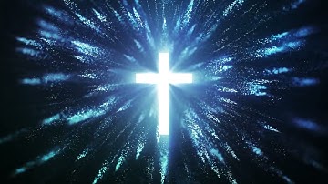 4K Blue Particle Cross Glow Loop Video Background