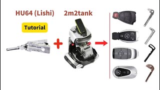 Decode and Cut Benz HU64 Key with 2M2 Tank 2 Pro- OBDII365