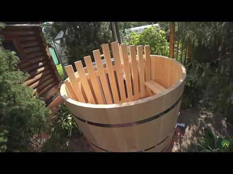 Видео: Отопляема гореща вана (29 снимки): модели с печка на дърва, фурако за вана, пластмасови и дървени шрифтове, направи си сам