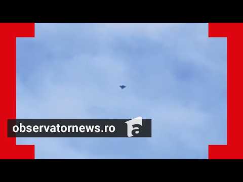 An object in the sky in Observator coverage of how Romanian F-16s shot down the drone over Buzău County.