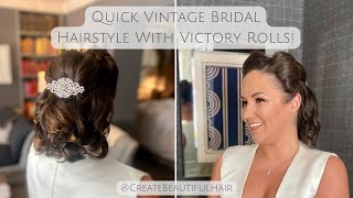 Live with Pam - Beautiful Modern Vintage Bridal Hairstyle with Victory Rolls! screenshot 5