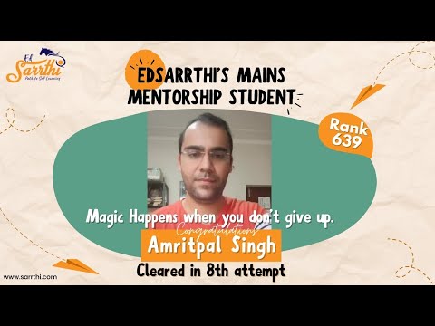 Magic Happens When You Don't Give Up || 8th Attempt, Rank 639 UPSC CSE 2020 || Amritpal Singh