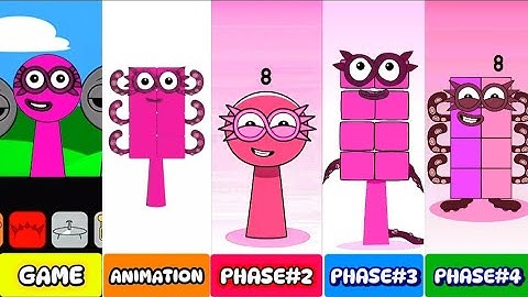 My NEW! Sprunki OC: Eight (from Numberblocks) | Game Animation, Phase 2, Phase 3, Phase 4