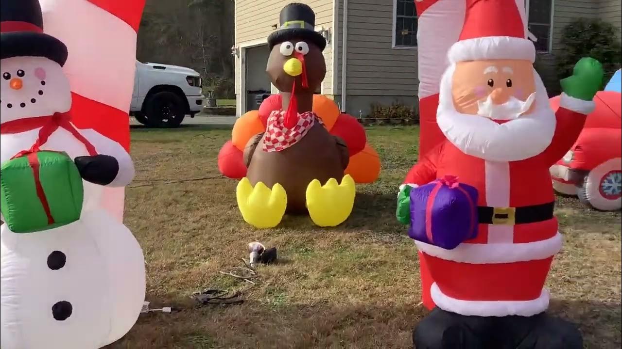 Putting up the Christmas inflatables YouTube