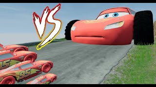 Big & Small Lighting Mcqueen VS The Biggest Monster Track McQueen in BeamNG Drive