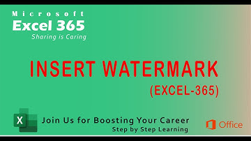 INSERT A WATERMARK (TEXT OR IMAGE ) IN EXCEL-365 | E-Education with Umar Hameed|Excel Tips & Tricks