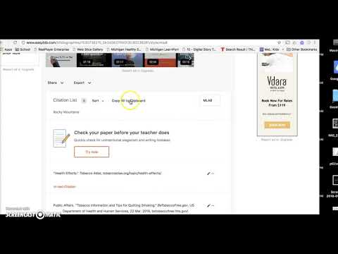 Creating works cited from EasyBib