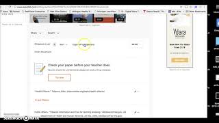 Creating works cited from EasyBib