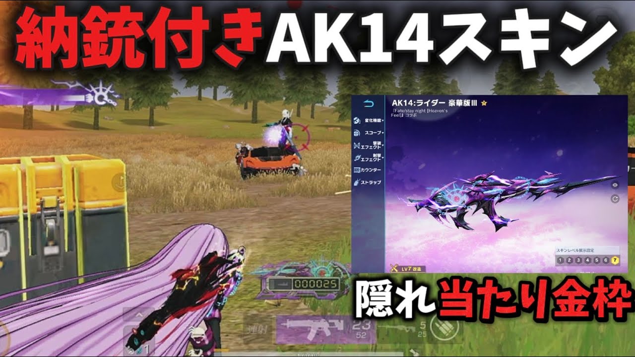 【Fateコラボ】隠れ当たり金枠「納銃付きAK14」でソロスク破壊でアツい戦いに【荒野行動】