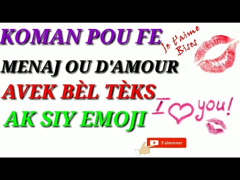 men koman pou fe menaj ou damou ak bel teks ak siy emoji