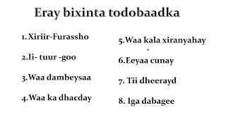 Eray Bixinta Todobaadka