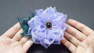 How to make Wired Organza Ribbon Flower