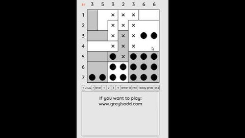 Grey is Odd - Today grids. Solution level 3 7X7 dated 07-23-2024 #logicpuzzles #logicgames  #games