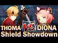 THOMA vs DIONA 4★ SHIELD SHOWDOWN! Support Test Comparison & Analysis | Genshin Impact 2.2