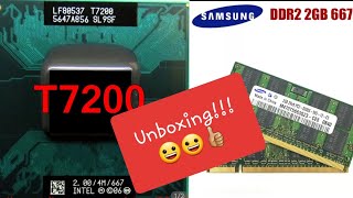 Unboxing Processador Core 2 Duo T7200 2Ghz 4MB L cache TDP 32w e Kit de 4Gb Memória DDR2 Upgrade.