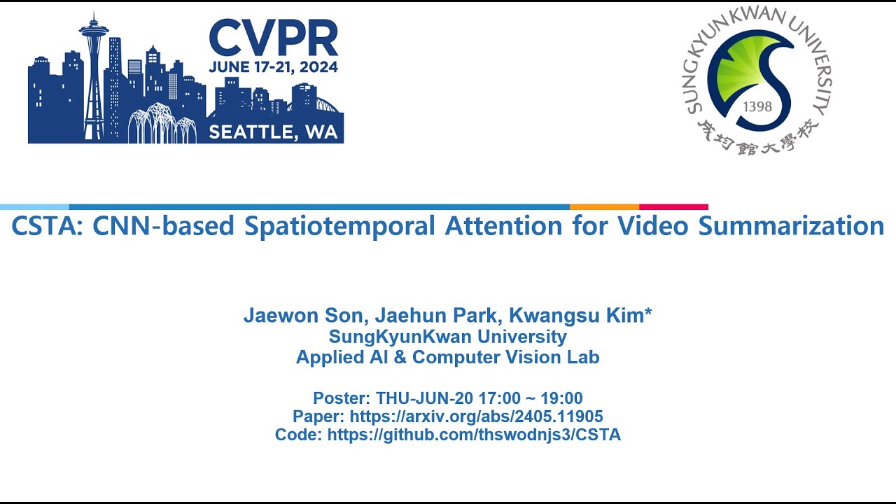 [CVPR 2024]CSTA: CNN based Spatiotemporal Attention for Video ...