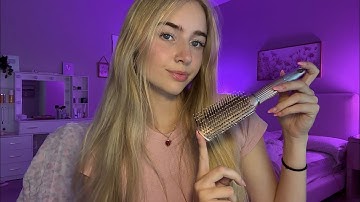 40 Min ASMR Hair Play- Invisible Clips, Haircut, Curling, Braiding✂️