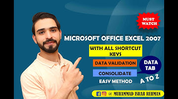 MS Excel - Data Validation & Consolidation - Best Ever Explanation