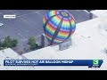 Hot air balloon pilot survives after crash into Sky River Casino