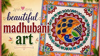 Madhubani Art Drawing Tutorial | Easy Mithila Painting Step by Step | Traditional Indian Folk Art