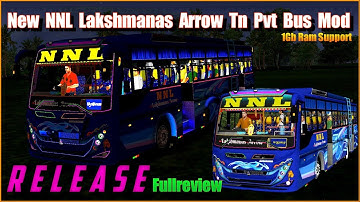 New Release NNL Lakshmanas Arrow Tn Pvt Bus Mod Realistic Mod Fullreview Bussid #rsgamingupdates