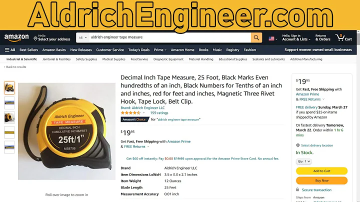Tape Measure Decimal Inch- Aldrich Engineer