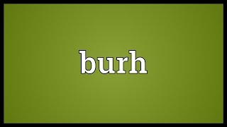 Burh Meaning
