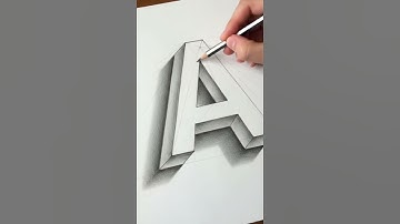 3D Letter A Drawing | Amazing Optical Illusion Art with Pencil | Easy 3D Art for Beginners