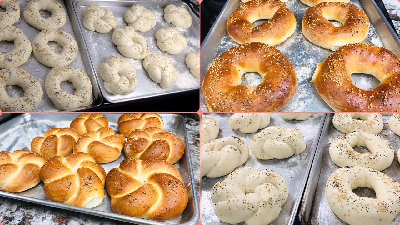 Pain fleur //DZ//زيدي تفني في الخبز, خبز الوردة و خبز البيجل و كيفية تشكليهم بكل سهولة و بدون قوالب