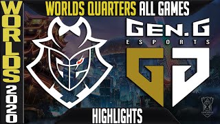 G2 vs GEN Highlights ALL GAMES | Quarterfinals Worlds 2020 Playoffs | G2 Esports vs Gen.G