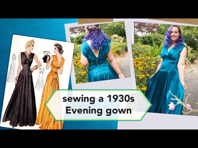 1930's Stylish Evening Gown PDF Print at Home Pattern Bust 34 - Etsy Finland