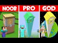 THE TALLEST HOUSE BATTLE IN MINECRAFT! Minecraft - NOOB vs PRO vs GOD