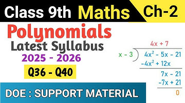 Class 9 Maths Chapter 2 Polynomials DOE Support Material | Q36 - Q40
