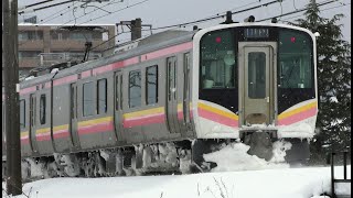 E129系B14+A13編成【4K】雪の信越本線下り443M
