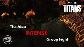 Group battle using the Rex! Amazing fight - Gondwa Official - Path of Titans