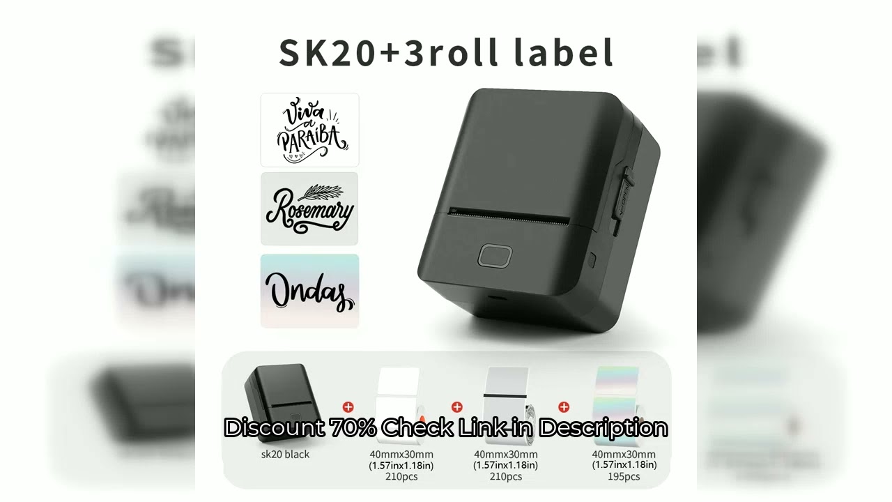 KAYSION Color Label Printer Mini Portable Adhesive Labeller Printer Thermal Sticker Printer Machine