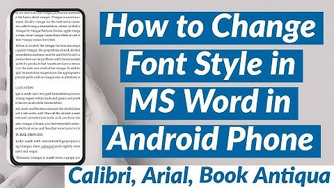 How to Change Font Style In MS Word in Android Phone | Change Font Style in Word In Mobile Phone