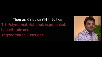 1.1: Polynomial and Trigonometric Functions || Lecture 12| Thomas’ Calculus (14th Edition) |Urdu