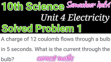 10th Science Solved Problem 1 Page 43 Unit 4 Electricity Samacheer kalvi earnest maths