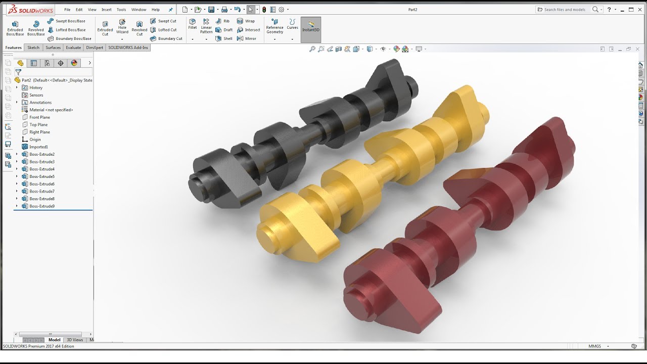 What's New in SOLIDWORKS 2017 Part 6: Crank shaft | SOLIDWORKS 2018 ...