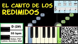 Video thumbnail of "EL CANTO DE LOS REDIMIDOS Piano Tutorial Facil Partitura Acordes Pista"