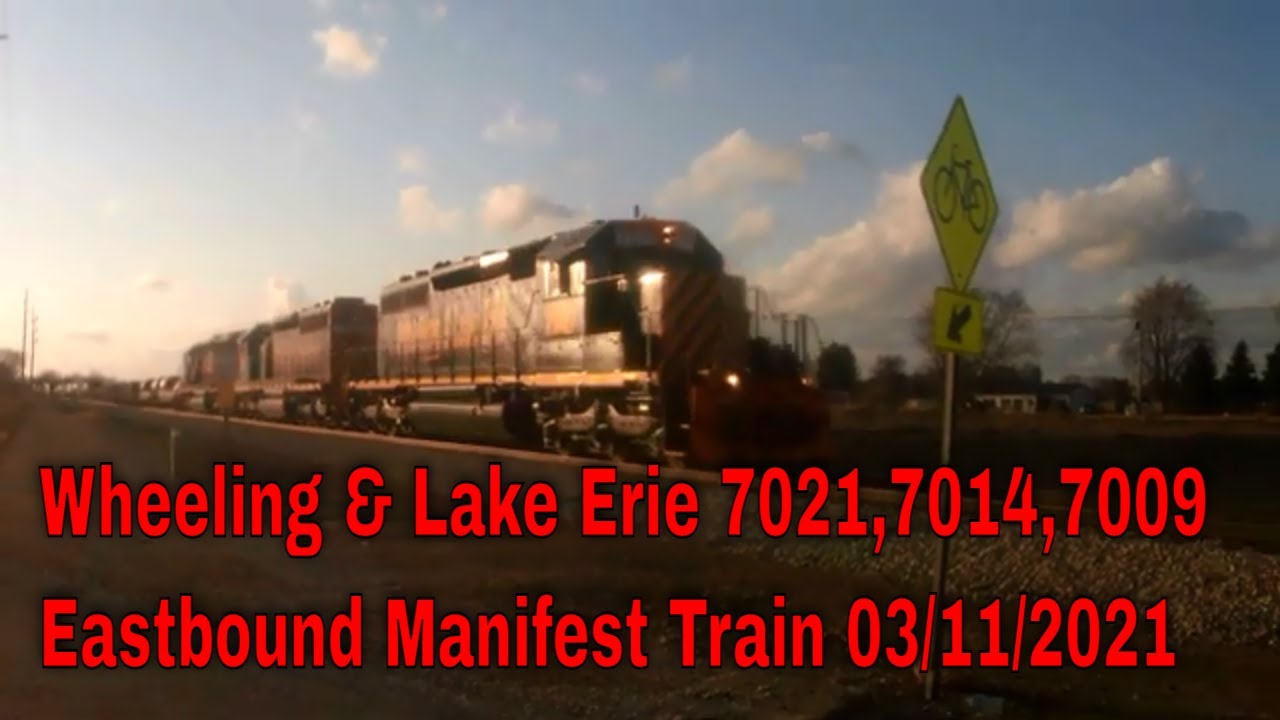 Wheeling & Lake Erie 7021,7014,7009 Eastbound Manifest Train 03/11/2021