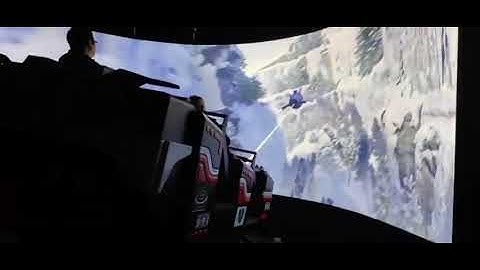 Virtual reality of immersive experience from the curved led video wall