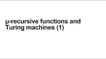Theoretical Computer Science - Lecture 14 -  Computing μ-recursive functions by TMs (1)